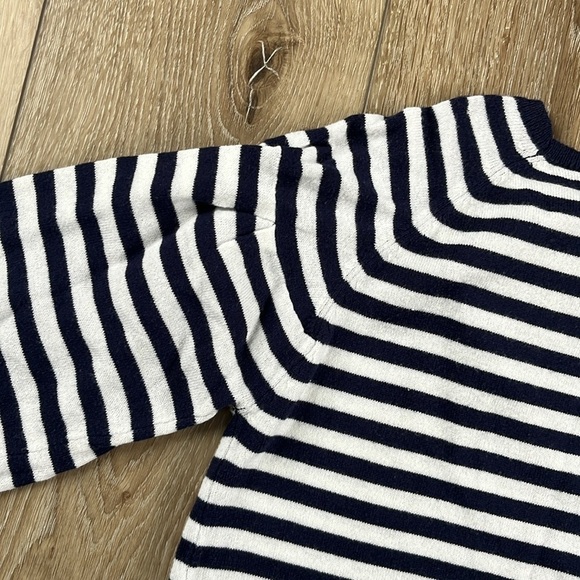 Mayoral Navy Blue & White Striped Sweater with Sequin Bow Detail - Picture 6 of 6